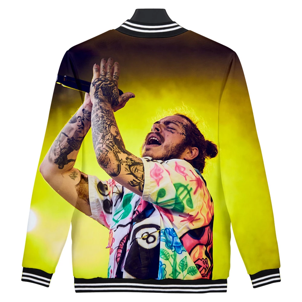 Бейсбольная куртка Post malone с 3D принтом в стиле хип-хоп модная Мужская/женская новая однобортная куртка с круглым вырезом бейсбольная куртка