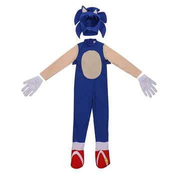 

Kid Carnival Party Anime Sonic Cosplay Jumpsuit Children Girls Boys Video Game Character Headgear Role Playing Halloween Costume