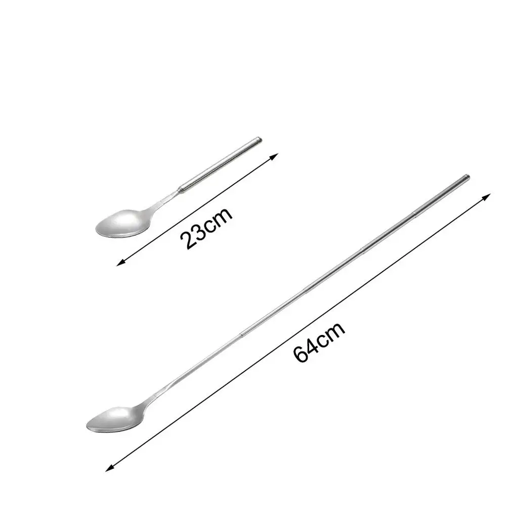 Регулируемая Выдвижная телескопическая ложка для барбекю из нержавеющей стали