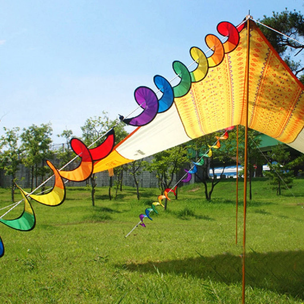 Rainbow Spinner Colorful Flag - Outdoor Camping Funny Pinwheel Decoration