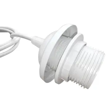 

With Wire Lighting E27 Lamp Holder Socket Screw Bulb Modern Iron +PVC Convenient