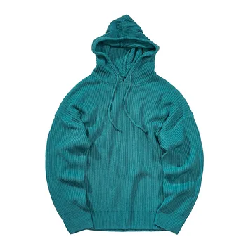 

2019 New Fashion Autumn Hooded Drawstring Solid Pullovers Men Long Sleeve Loose Casual Vintage Tide