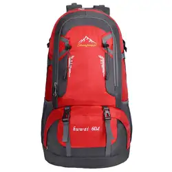 60L Водонепроницаемый Открытый рюкзак; спортивная сумка для пеших прогулок для альпинистов и скалолазов треккинга кемпинга-красный