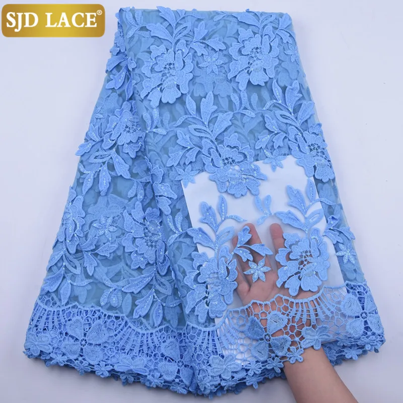 SJD LACE African Laces Fabric Embroidered Milk Silk Sequins High Quality Dubai French Mesh Lace A1886 | Дом и сад