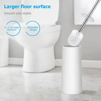 

HOMEMAXS Toilet Cleaning Brush And Holder Set Good Grip Compact Modern Design Toilet Bowl Cleaner Brush Set For Bathroom (White)