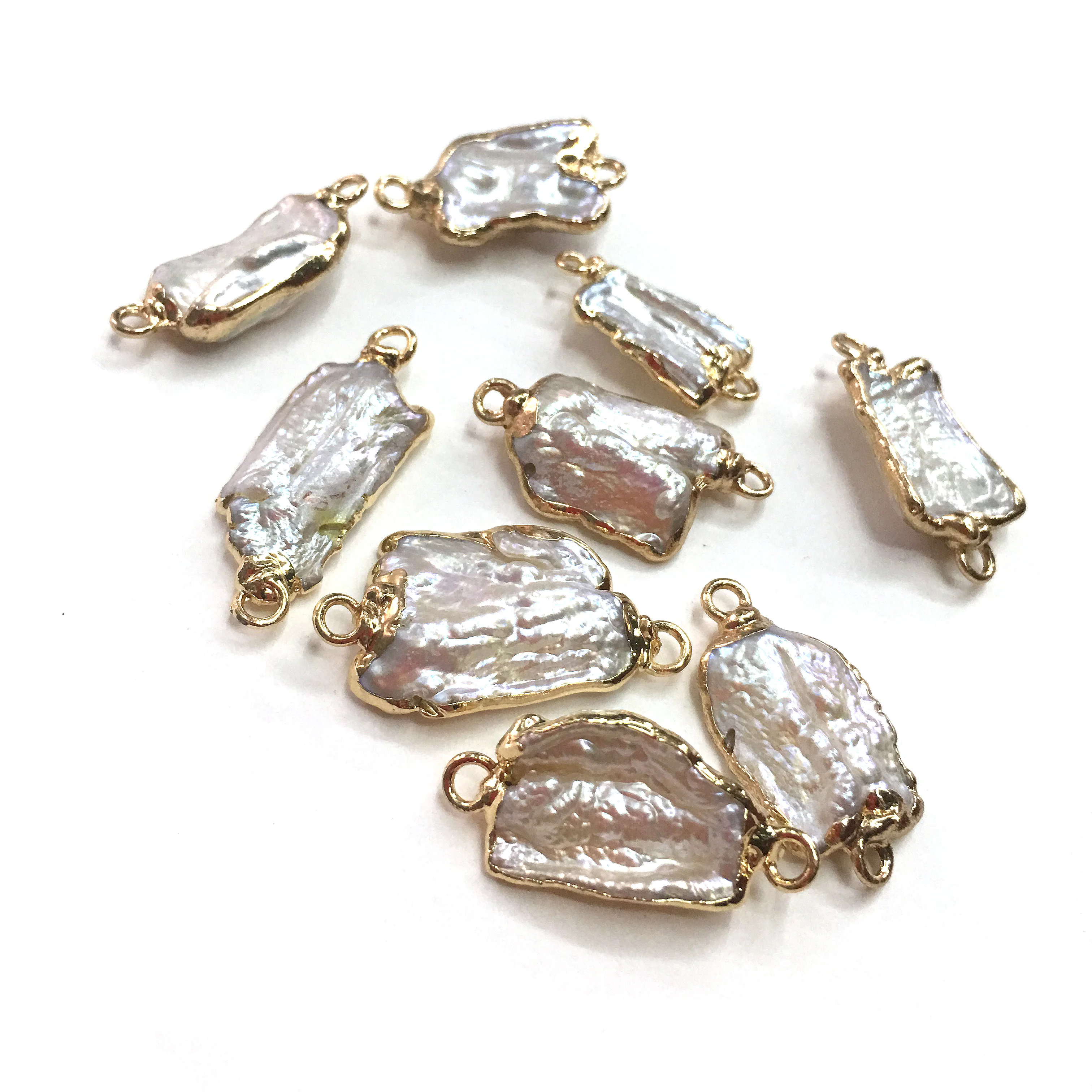 

Natural Freshwater Pearl Charms Irregular Connector Pendants Necklace for Jewelry Making Supplies Fit Bracelet Earring
