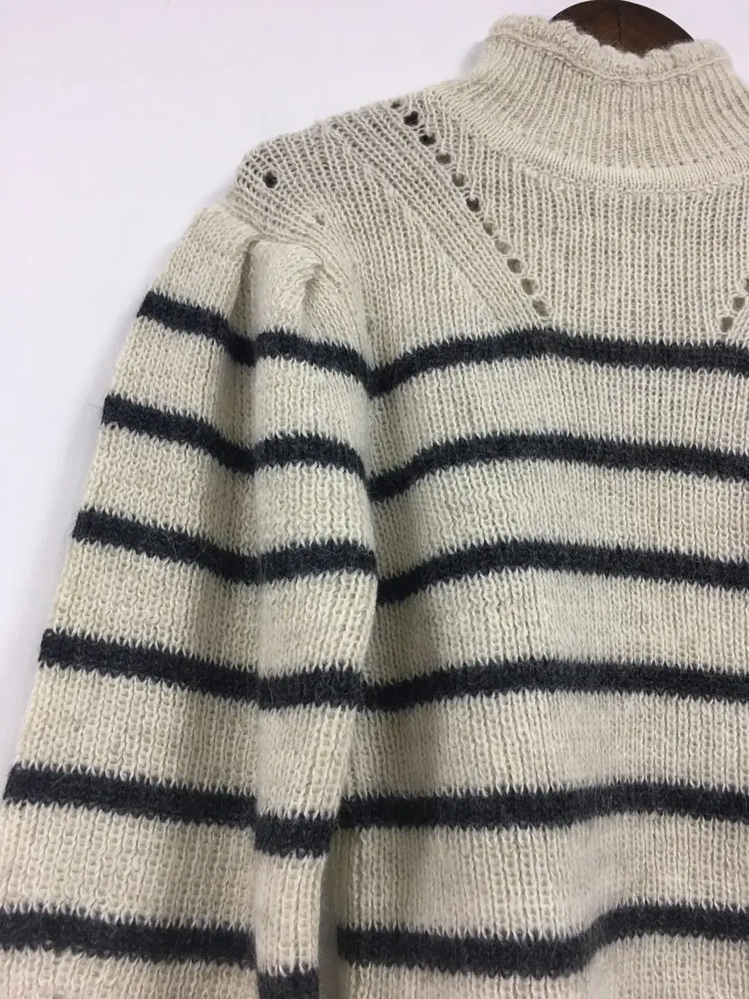 Женский свитер Осень/Зима Цветной полосатый длинный рукав водолазка свитер