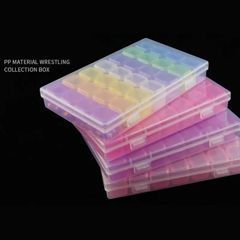 28 сетки пластиковый кейс для таблеток Коробка Для Хранения Чехол медицина органайзер для хранения Контейнер кейс органайзер для ювелирных изделий инструмент для маникюра