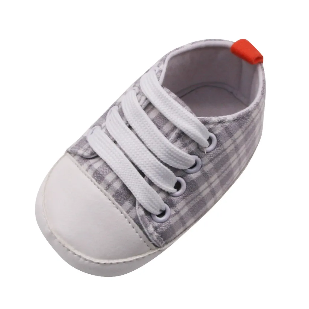 Повседневная парусиновая обувь для новорожденных девочек и мальчиков, с мягкой подошвой, на шнуровке, модная летняя обувь для маленьких мальчиков 1 год - Color: Gray