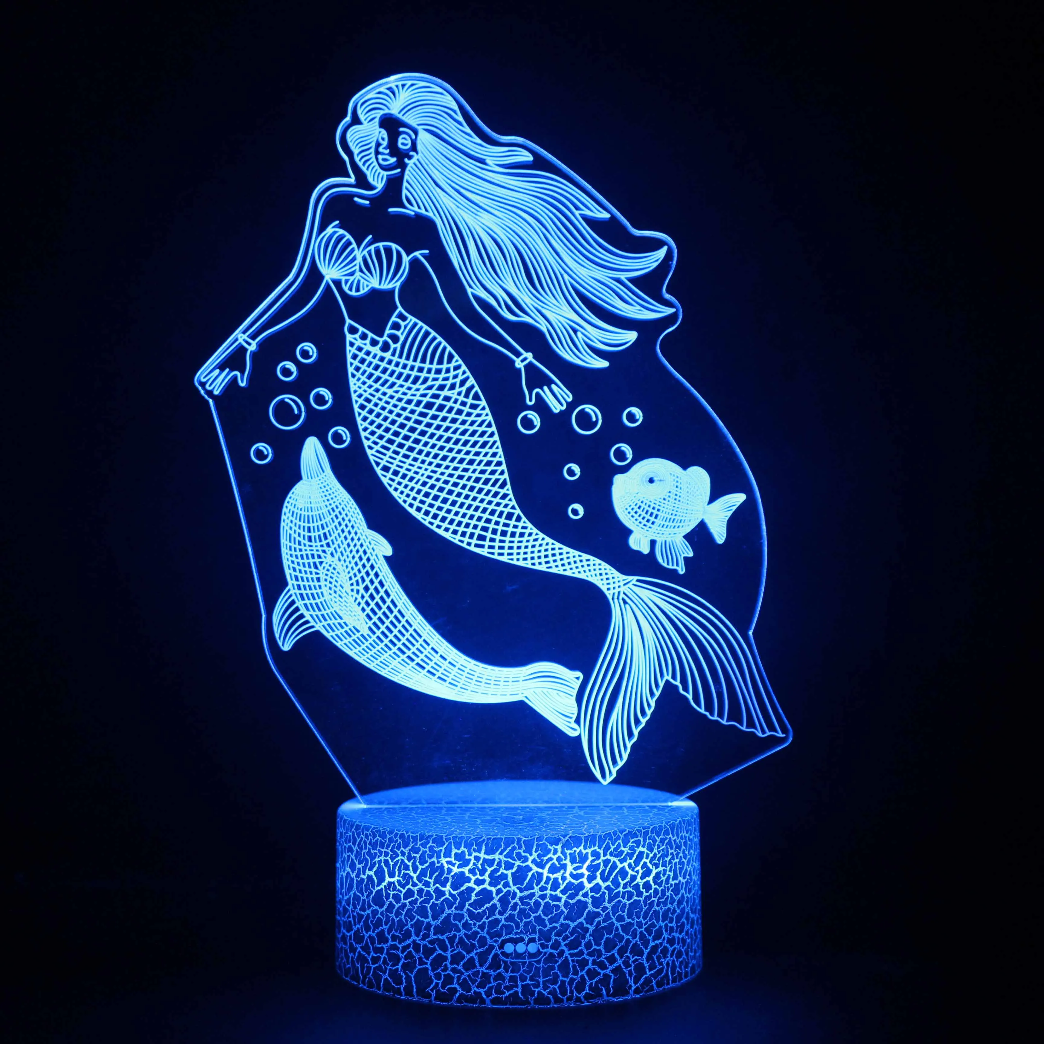 cool night lights 3D Mermaid Beauty Figure Night Lamp Room Decor RGB Light Christmas Birthday Gift For Kids Bedroom Decoration USB Fancy Lighting decorative night lights Night Lights