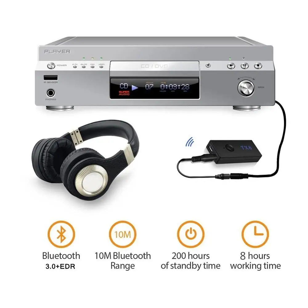 Беспроводной Bluetooth передатчик с RCA входом и штекером 3 5 мм|mp3 transmitter|bluetooth mp3