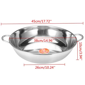 

New 38cm Stainless Steel Hot Pot Induction Cooker Gas Stove Compatible Pots Multifunction Home Kitchen Cookware Soup Cooking Pot