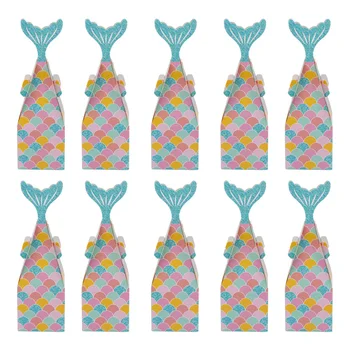 

50pcs Wedding Candy Boxes European Style Mermaid Candy Box Candy Wrapping Case Storage Container Wedding Birthday Party Favors (