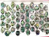 Wholesale Bulk lots 30pcs Huge Shapes Mix Silver-Plated Colorful Shell Ring Exaggerative Big Stone Rings Fashion Jewelry 2