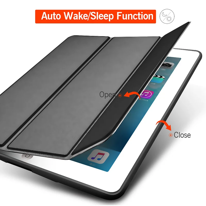 

Soft Silicone Case PU Leather Smart Cover Case Compatible for iPad Air 2nd 6th Generation SP99