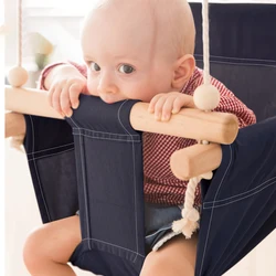 Chaise balançoire de sécurité en toile pour bébé, balançoire d'extérieur en bois, décoration de chambre de bébé 
