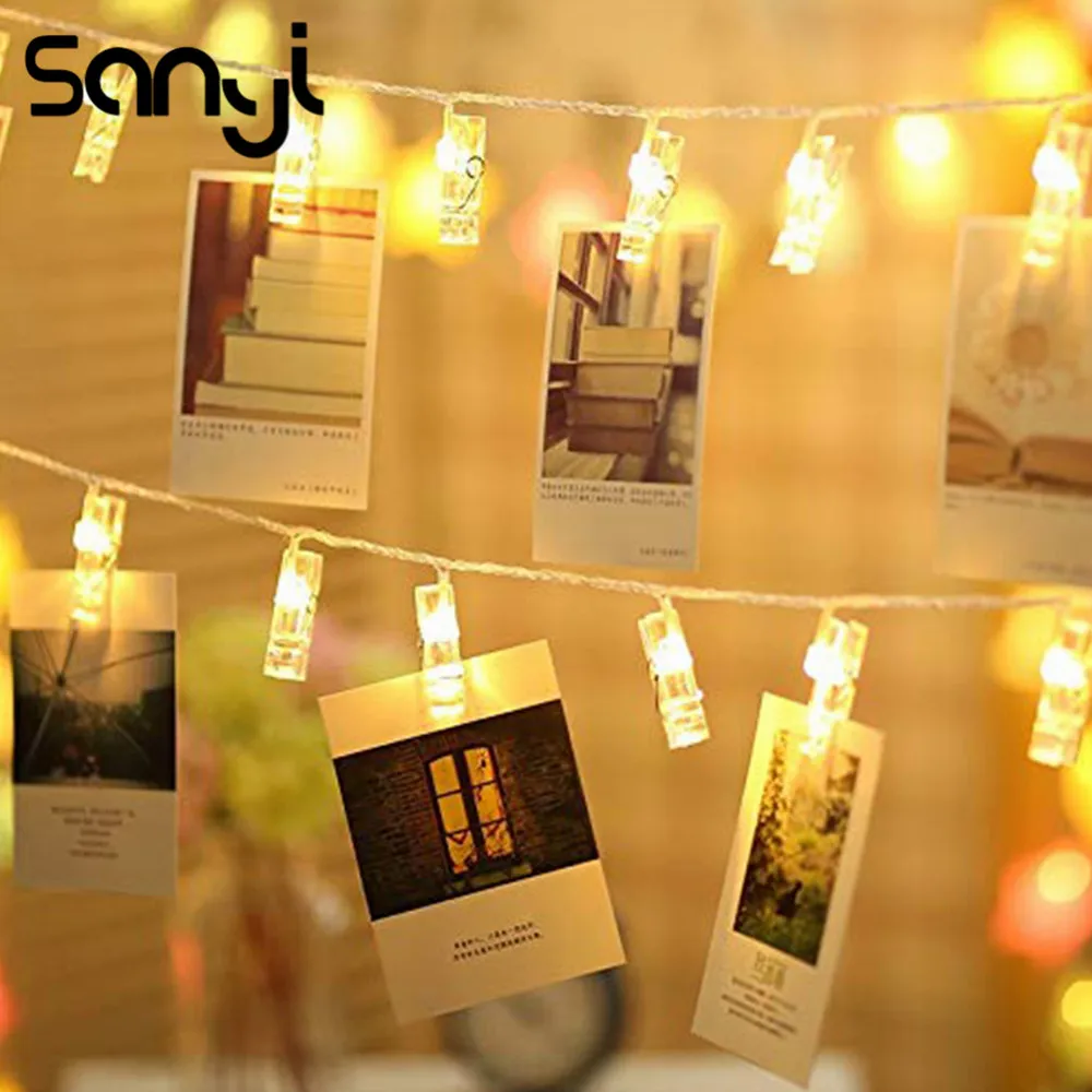 

Sanyi 3M/5M/6M Photo Clip Lamp LED String Lights Hanging Clips String Light Display Led Twinkle Light Indoor String Lamps