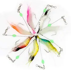 7Pcs 9cm/6g Luminous Simulation Prawn Soft Shrimp Floating Shaped Worn Fake Lure Hook Isca Fishing Lure Artificial Bait