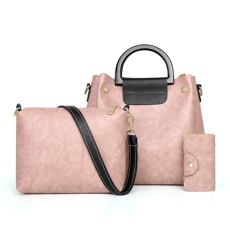 

Bag Women's 2019 New Style Korean-style Fashion Assortments WOMEN'S Bag Hand Shoulder Oblique Different Size Bags Three-piece Se