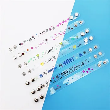 

1 Pcs Kpop BLACKPINK GOT7 EXO X1 TWICE seventeenTransparent PVC Bracelet Bracelet Fan Gift Collection New arrival