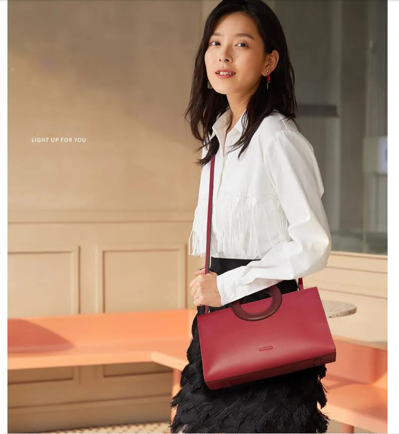 FOXER Women leather bags designer bags famous brand women bags new luxury handbags women bags fashion cowhide tote bags