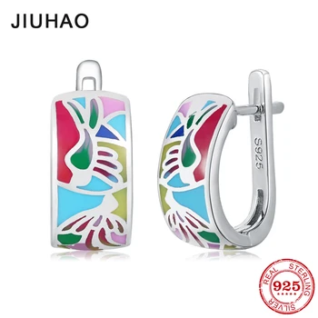 

Like Beautiful Phoenix Colorful Enamel For Women Authentic 925 Sterling Silver Fashion Stud Earrings luxury Party Jewelry