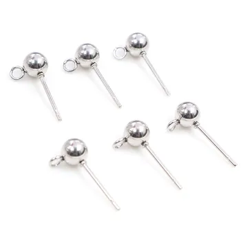 

30pcs/Lot 3/4/5/6mm 316 Stainless Steel Pin Findings Stud Earring Basic Pins Stoppers Connector For DIY Jewelry Making Supplies