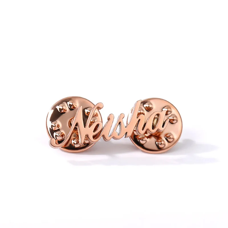 

Cute Custom Stainless Steel Name Brooches Pin For Women Men Rose Gold Silver Color Brooch Fashion Badge Jewelry Accesorios BFF