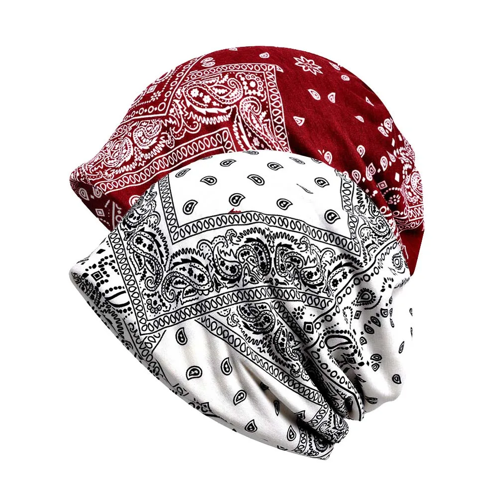 [AETRENDS] Винтаж дизайн громоздкая сумка Beanie шапки, шарфы для Для мужчин Для женщин шапки Хемо рака Головные уборы череп Кепки Z-10004 - Цвет: White and Wine Red