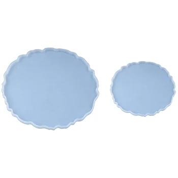 

2Pcs/Set Irregular Silicone Mold Making Coaster Epoxy Resin Art Supplies Making Tray Epoxy Resin Molds
