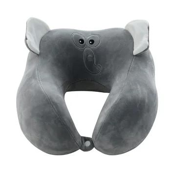 

Cartoon Elephant Memory Foam Orthopedic Neck Soft Pillow Massage Velvet Fiber Slow Rebound Foam Travel Pillow for Health Care