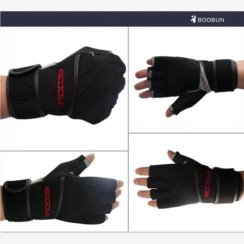 Heavy Weightlifting Gloves W Strap Fitness Sporting color: black
