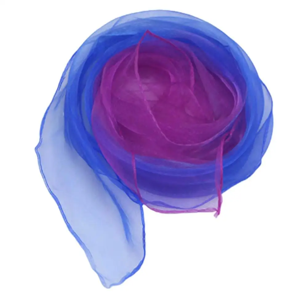 HiMISS 20 Pieces Solid Color Gradient Color Silk Scarf Dancing Performance Dedicated Colorful Shawl Square Scarf