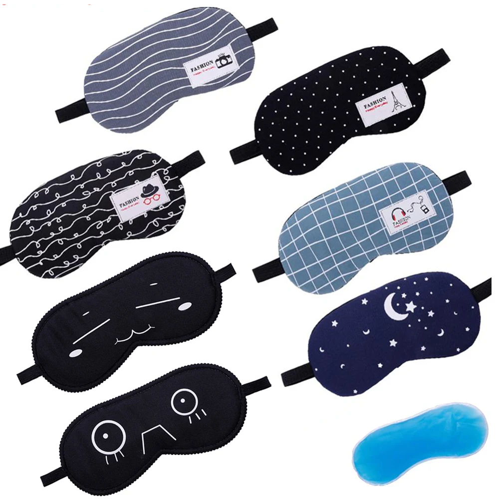 

Cotton Soft Eye Aid Sleep Mask with Comfortable Ice Compress Gel Travel Rest Eye Shade Cover Blindfold Unisex Safety Eye Blinder