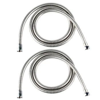 

2pcs Stainless Steel Shower Hose Handheld Shower Head Durable Shower Tube Nozzle Connection Tube Sprayer Hose for Home Hotel Bat