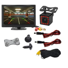 5 or 4.3 Inch Car Monitor TFT LCD 5″ HD Digital 16:9 Screen 2 Way Video Input or with Reverse Rear View Camera for Parking