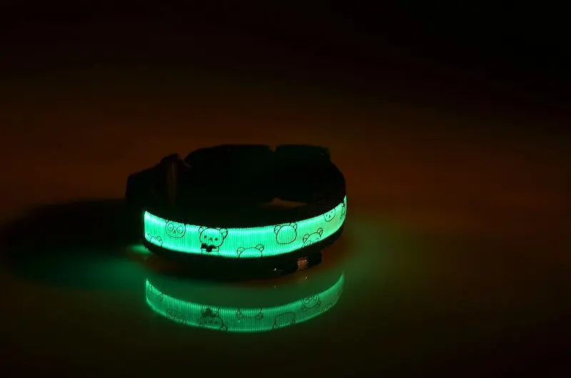 Green Осветительный высокий транспонент вспышка медведь товары для собак Led ошейник товары - Цвет: Green