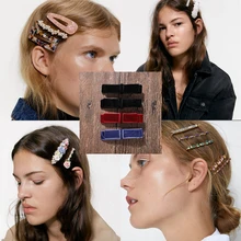 ZA заколки для волос с кристаллами трендовые INS заколки для волос ручной работы заколки для волос наборы аксессуаров для волос блестящие украшения xg3349