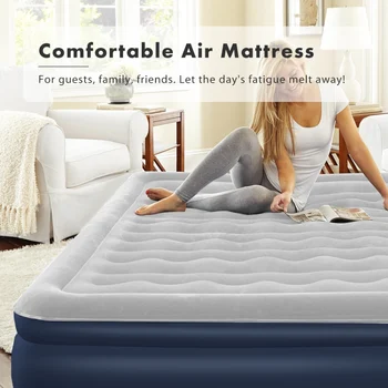

Air Bed No Leakage Air Mattress Inflatable Bed With Rechargeable Pump For Camping Home