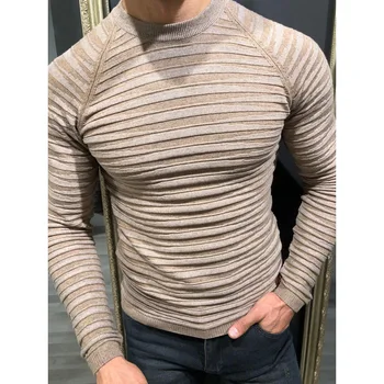 

2020 New Fashion Pleated Brand Sweater Mens Pullovers Thick Slim Fit Jumpers Knitwear Winter Korean Style Casual Clothing Men