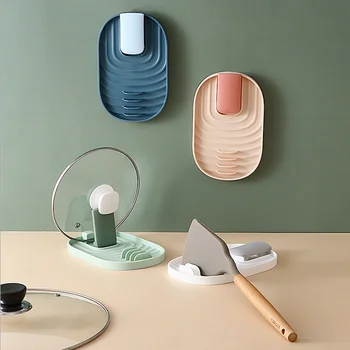 

Foldable Spatula Ladle Shelf Spoon Rest Pot Lid Holder Rack Cover Strainer Pad Kitchen Multifunction Stand Containers Tool