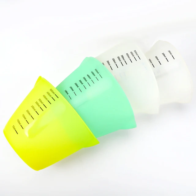 250/500 Ml Szilikon Mérő Csésze Tiszta Méretarány Mérése Kancsó Főző Konyhai Pékség Sütőipari Folyékony Mérőedény