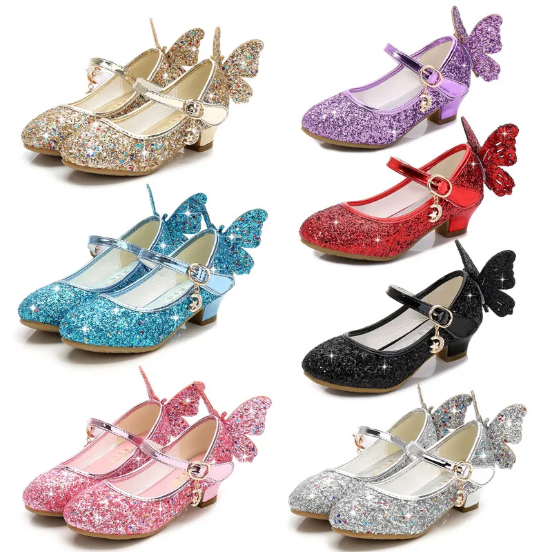 Glitter Sandals Rapunzel-Shoes Elsa Kids Cinderella Aurora Crystal Sofia VOGUEON Girls
