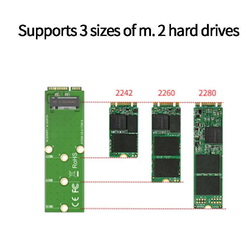 MAIWO KT038 Riser Card M.2 to MSATA твердотельный привод Riser
