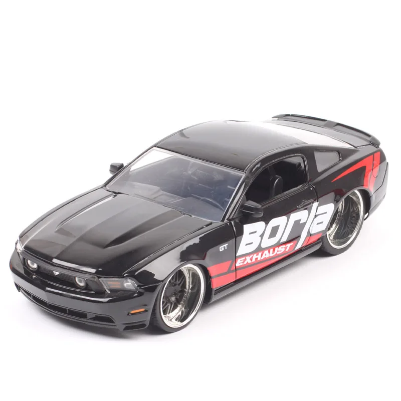 No Box Jada Bigtime Muscle /24 Scale 2010 Ford Mustang GT Borla EXHAUST Diecasts & Toy Vehicles Muscle Racing Car Model Black