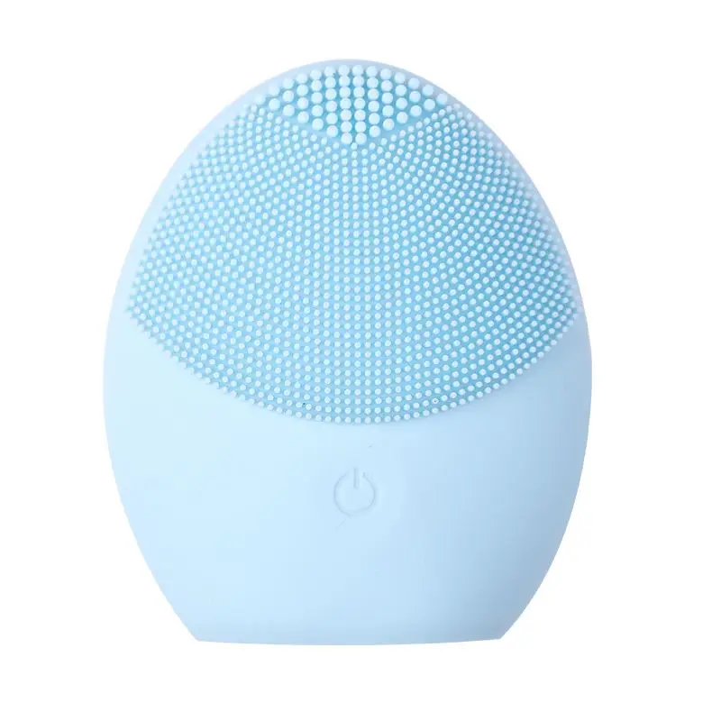 Sky blue Новая USB Очищающая щетка для лица, звуковая вибрация, очиститель для лица, силиконовая Глубокая очистка пор, Электрический Водонепроницаемый массажный мягкий - Цвет: Sky blue