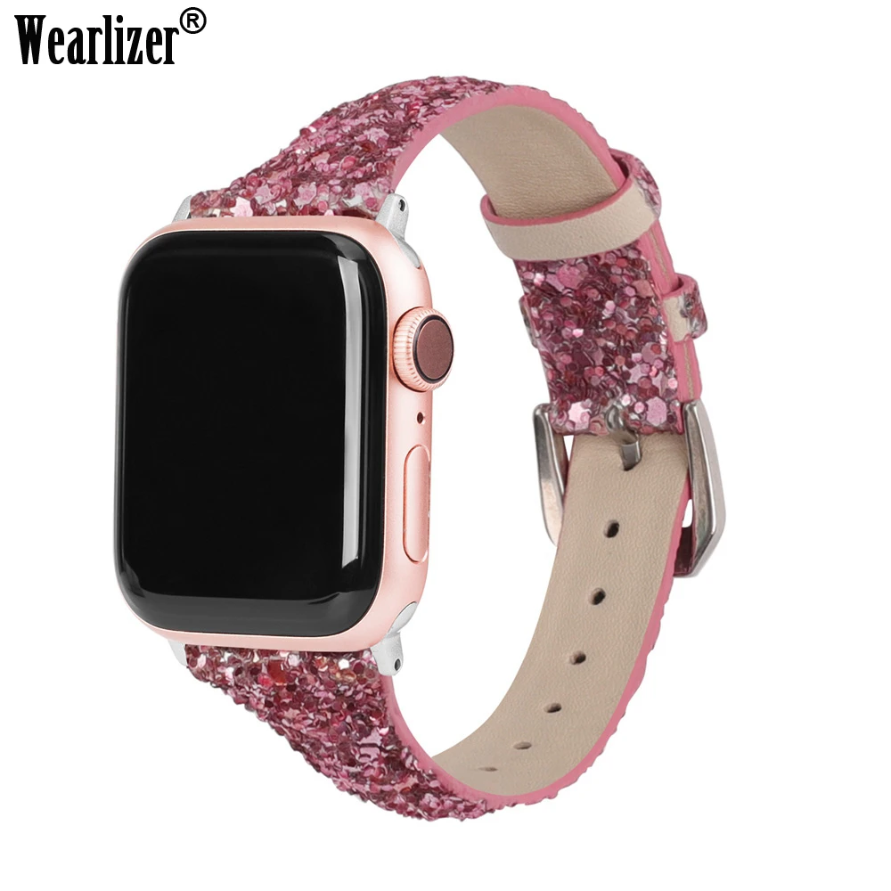 Ремешок для часов Apple Watch Series 5/4/3/2/1 38 мм 40 42 44 блестящий кожаный ремешок iwatch |