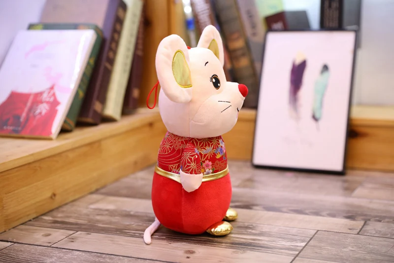 Год крыс каваи Китай платье талисман крыса милый плюшевый мышонок в Танг костюм мягкие игрушки китайский год вечерние украшения подарок