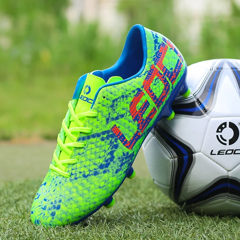 Мужские футбольные бутсы LEOCI с длинными гвоздиками уличные кроссовки для