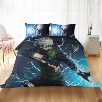 

Naruto Anime 3Pcs/Set Bedding Set Sheet Children Room Bed Sheet Pillow case Bedding Set Queen Bedding set